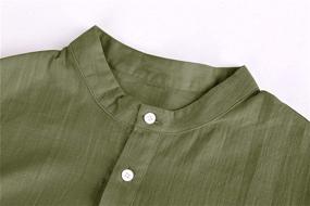 img 1 attached to Casual Henley Shirts Cotton Sleeve Men's Clothing for Shirts