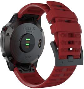 img 3 attached to Junboer Fenix 6X/ Fenix 5X Plus Bands: Premium Silicone Replacement Straps for Garmin Fenix Smartwatches