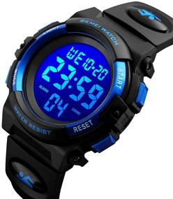 img 3 attached to 🌞 Outdoor Sports Kids Digital Watch - 50M Waterproof Electronic Wristwatch with Alarm Clock, Stopwatch, Calendar - Boys and Girls Timepiece 12/24 H