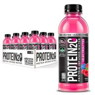 🍇 protein2o смешанная ягодная ароматизированная вода - набор из 12 бутылок по 16.9 унции с 15 граммами сывороточного протеина. логотип