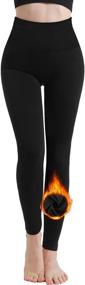 img 4 attached to Aoliks Leggings Waisted Stretch Thermal Sports & Fitness