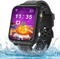 waterproof kids smartwatches for girls boys - hd ips touch screen call watch with 11 games, music, video camera torch - ideal birthday gifts for kids ages 3-14 logo