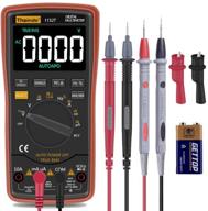 auto ranging digital multimeter trms 6000: accurate voltage, amp, ohm, volt measurements with battery alligator clips test leads - ac/dc voltage/account, voltage alert, multi tester/diode - ebtn screen logo