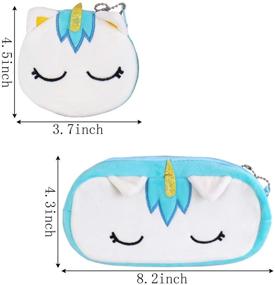 img 3 attached to 🦄 Unicorn Cotton Pencil Bag Set - 6 Soft Pencil Cases, Makeup & Cosmetic Bag