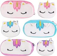 🦄 unicorn cotton pencil bag set - 6 soft pencil cases, makeup & cosmetic bag logo