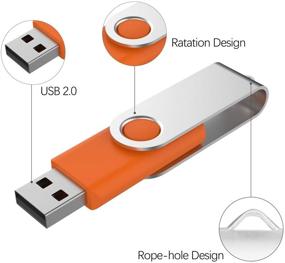 img 2 attached to 🧡 KOOTION Pack of 10 USB Flash Drives with Keychain, 4GB Thumb Drive Swivel Memory Stick in Vibrant Orange