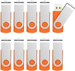img 4 attached to 🧡 KOOTION Pack of 10 USB Flash Drives with Keychain, 4GB Thumb Drive Swivel Memory Stick in Vibrant Orange