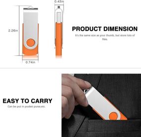 img 1 attached to 🧡 KOOTION Pack of 10 USB Flash Drives with Keychain, 4GB Thumb Drive Swivel Memory Stick in Vibrant Orange