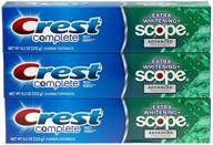 🦷 crest complete multi-benefit toothpaste - extra whitening & scope freshness - 3 pack, 8.2 oz each logo