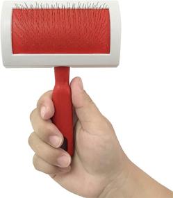 img 2 attached to 🐾 MEQI Professional Pet Slicker Rug Brush for Dogs & Cats (Red-M): The Ultimate Grooming Tool for Your Furry Friends