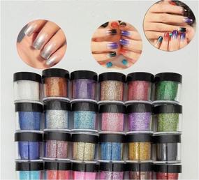 img 3 attached to 💅 XICHEN 24 Color Glitter Powder Dust Nail Art Tips for Jumbo Size Decoration