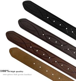 img 2 attached to 🤠 Genuine Full Grain Western Belt Strap – Engraved & Tooled Leather, 1-1/2" Wide | Multitude of Style Options