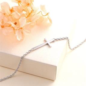 img 1 attached to Sterling Silver Small Cross Pendant 🔷 Necklace Bracelet Earrings - Genuine S925 Quality