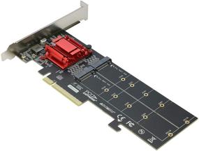 img 4 attached to RIITOP Двойной адаптер NVMe PCIe | Карта M.2 NVMe SSD для PCI-e 3.1 x8/x16 | Поддерживает M.2 (M Key) NVMe SSD размерами 22110/2280/2260/2242/2230