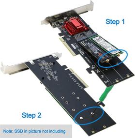 img 1 attached to RIITOP Двойной адаптер NVMe PCIe | Карта M.2 NVMe SSD для PCI-e 3.1 x8/x16 | Поддерживает M.2 (M Key) NVMe SSD размерами 22110/2280/2260/2242/2230