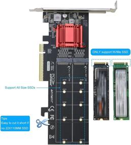 img 2 attached to RIITOP Двойной адаптер NVMe PCIe | Карта M.2 NVMe SSD для PCI-e 3.1 x8/x16 | Поддерживает M.2 (M Key) NVMe SSD размерами 22110/2280/2260/2242/2230