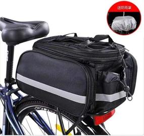 img 3 attached to 🚲 Bicycle Rear Rack Bag with Rain Cover - Bike Trunk Bag, Panniers, Cycling Luggage - Saddle Bag with Reflective Trim, Big Pocket, and Saddle Rack