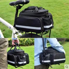 img 2 attached to 🚲 Bicycle Rear Rack Bag with Rain Cover - Bike Trunk Bag, Panniers, Cycling Luggage - Saddle Bag with Reflective Trim, Big Pocket, and Saddle Rack