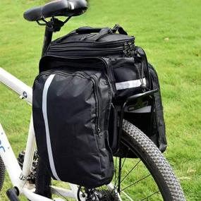 img 1 attached to 🚲 Bicycle Rear Rack Bag with Rain Cover - Bike Trunk Bag, Panniers, Cycling Luggage - Saddle Bag with Reflective Trim, Big Pocket, and Saddle Rack