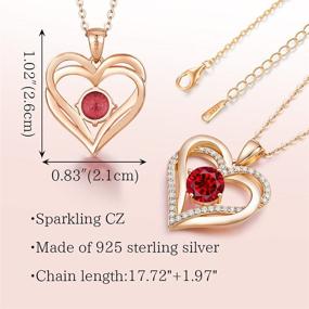 img 2 attached to LOUISA 925 Sterling Silver Love Heart Birthstone Necklaces for Women - Pendant Necklace ideal for Birthday, Christmas Gifts - Jewelry for Women, Sister, Girls