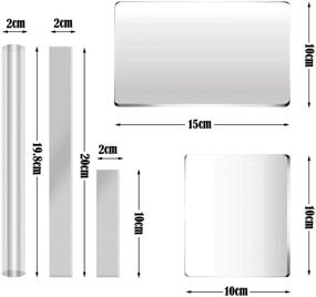 img 3 attached to 🎨 2-Piece Clear Acrylic Backing Board Set (Square and Rectangle) with Acrylic Solid Clay Roller and 2 Carbon Steel Polymer Clay Blade Cutters for DIY Crafting, Shaping, and Sculpting