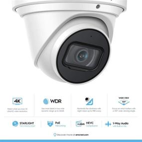 img 3 attached to 📷 Amcrest UltraHD 4K Outdoor Security Camera: 8MP IP Turret PoE, NightVision, MicroSD Recording (256GB), Weatherproof - White