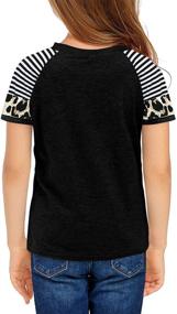 img 1 attached to 👚 Sleeve Stripes Leopard Colorblock Girls' Clothing and Tops: Malaven Tees & Blouses