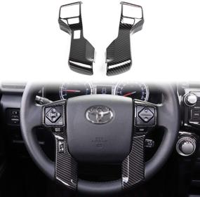 img 4 attached to 🚗 Накладка на руль из карбонового волокна Tocatus для Toyota 4Runner SUV Tacoma Tundra 2014-2019, 2 шт. (5 отверстий)