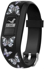 img 4 attached to 🦋 Sibode Watch Band: Compatible Replacement Bands for Garmin Vivofit 3/JR/JR. 2 - Secure Watch Strap for Vivofit JR, Butterfly Design