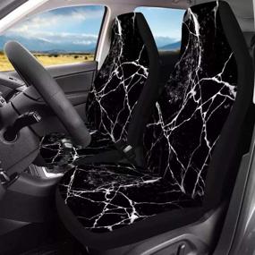 img 3 attached to Wanyint Black Marble Design Universal Auto Car Front Seat Covers