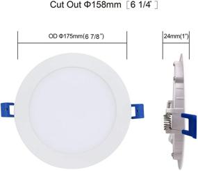 img 3 attached to 💡 JULLISON Светодиодный плоский светильник диаметром 6 дюймов с коробкой соединительной - идеально подходит для применения в промышленных электрических установках