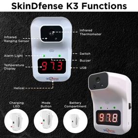 img 2 attached to 🌡️ SkinDfense K3 Touchless Temperature Measurement System - Wall Mounted Infrared Digital Forehead Scanner for Adults & Children - Non-Contact Temperature Detection Machine