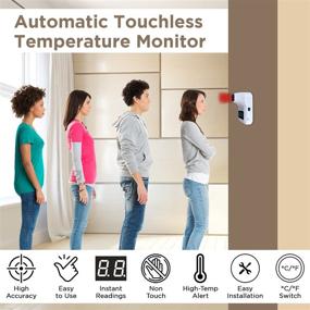 img 1 attached to 🌡️ SkinDfense K3 Touchless Temperature Measurement System - Wall Mounted Infrared Digital Forehead Scanner for Adults & Children - Non-Contact Temperature Detection Machine