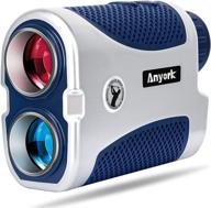anyork golf rangefinder 1500yards: accurate 6x laser range finder with 🏌️ slope on/off, flag-lock tech, vibration & continuous scan support - includes battery logo