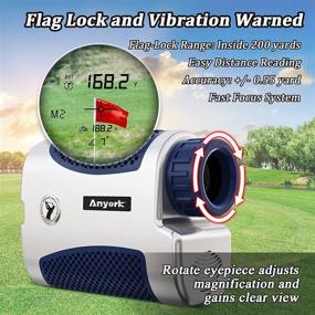 img 3 attached to Anyork Golf Rangefinder 1500yards: Accurate 6X Laser Range Finder with 🏌️ Slope On/Off, Flag-Lock Tech, Vibration & Continuous Scan Support - Includes Battery