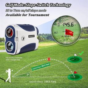 img 2 attached to Anyork Golf Rangefinder 1500yards: Accurate 6X Laser Range Finder with 🏌️ Slope On/Off, Flag-Lock Tech, Vibration & Continuous Scan Support - Includes Battery