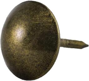 img 1 attached to 🔨 500 PCS Antique Brass Finish Upholstery Tacks, Furniture Nails, French Natural Thumb Tack Push Pin, 7/16" Head Dia [Antique Brass, French Natural] - Premium Quality Upholstery Tacks for Furniture, Decorative Antique Brass Finish, Available in French Natural - DX0511AB500