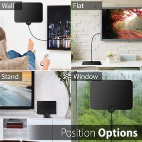 img 1 attached to 📺 Fosmon HDTV Antenna 2020: Ultra Thin Indoor Digital TV Antenna with 120 Miles Range, 4K Ready, ATSC 3.0, UHF, VHF, Free TV Channels and Amplifier Signal Booster - 10FT Coaxial Cable (Black)