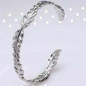 img 1 attached to Stainless Adjustable Bangle Bracelet Silver