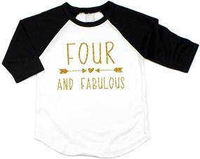 img 4 attached to 🎉 Fabulous Girls' Clothing: Celebrate Your Girl's Fourth Birthday in Style with this Stunning Shirt