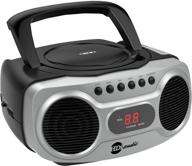 hdi audio sport portable stereo cd boombox cd-518: am/fm radio, aux line-in, black/silver, portable cd player with powerful sound logo