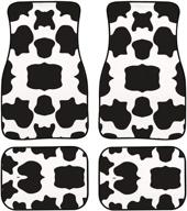 🐮 aadorable cow lover print car floor mats - full set of 4 packs for suv sedan vans trucks - non-slip backing, universal fit logo