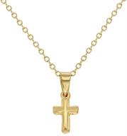 👼 exquisite gold plated cross pendant necklace for babies and toddlers - safe & comfortable for sensitive skin - 16" length logo