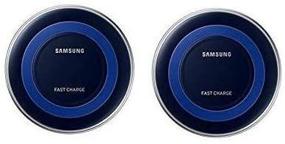 img 1 attached to 📱 Samsung Qi Certified Fast Charge Wireless Charger Pad (with Wall Charger) - Universally Compatible with All Qi Enabled Phones (2 PACK), Black/Blue