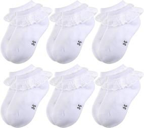 img 1 attached to 🧦 Charming Epeius Little Kids Girls' Lace Socks – Graceful Style for Fashionable Feet