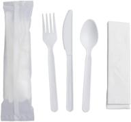 🌿 greenworks 7-inch heavy-duty compostable cpla cutlery kits, 800 pieces (200 sets) - fork, spoon, knife, napkin 4 in 1 - individually wrapped with compostable bags - sustainable alternative to plastic disposable utensils logo