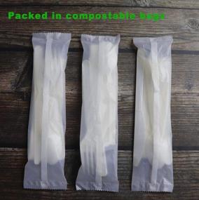 img 3 attached to 🌿 GreenWorks 7-inch Heavy-duty Compostable CPLA Cutlery Kits, 800 Pieces (200 Sets) - Fork, Spoon, Knife, Napkin 4 in 1 - Individually Wrapped With Compostable Bags - Sustainable Alternative to Plastic Disposable Utensils