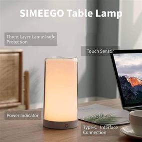 img 3 attached to 💡 SIMEEGO Table Lamp: Touch-Sensitive Dimmable Warm White Night Light with RGB Color Mode and LED Touch Control - Perfect for Living Room and Bedroom