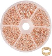 ph pandahall 1250pcs rose gold iron jump rings in 6 sizes - jump lock rings, o rings, connectors included with open tool - ideal for jewelry making supplies and necklace repair (4mm, 5mm, 6mm, 7mm, 8mm, 10mm) logo