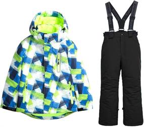 img 4 attached to Ultimate Protection: Stylish Waterproof Windproof Boys' Jacket & Pant Set from Jackets & Coats